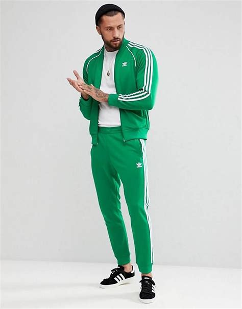 adidas tracksuit grün|Adidas green tracksuit men.